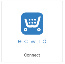Image : Logo Ecwid. Bouton indiquant Connecter