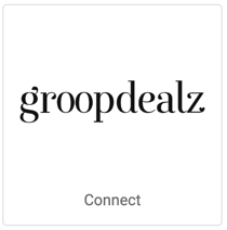 Image : logo de Groopdealz. Bouton indiquant Connecter