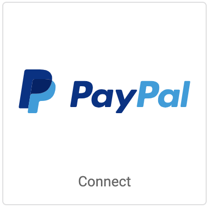 Logo de PayPal sur un bouton carrée indiquant « Connecter ».