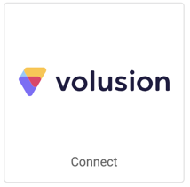 Logo de Volusion. Bouton indiquant Connecter