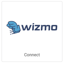 Logo Wizmo.  Bouton indiquant Connecter