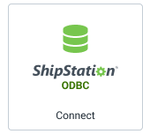 Logo ShipStation O D B C sur la tuile avec le bouton « Connect ».