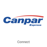 Logo Canpar Express sur un bouton carré indiquant «Se connecter »