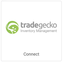 Logo Tradegecko. Bouton indiquant Connecter