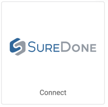 Logo SureDone. Bouton indiquant Connecter