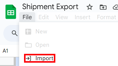 In Google Sheets, go to File > Import