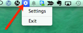 Flèche pointant vers l'icône ShipStation Connect dans la barre des menus de MacOS.