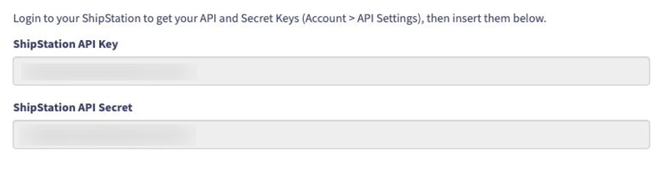 Image : Champs GeekSeller pour saisir la clé API et la clé secrète API de ShipStation