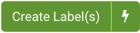 Bouton vert pour créer des étiquettes et l'icône éclair de Quickship situé à droite.