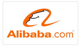 Logo Alibaba sur un bouton carré en forme de tuile