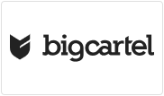 Logo Big Cartel sur un bouton carré en forme de tuile