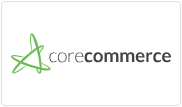 Logo de Core commerce sur un bouton carré en forme de tuile