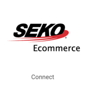 Logo Seko dans un carré avec un bouton pour se connecter.
