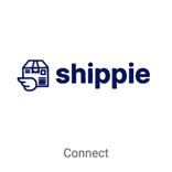 Logo Shippie sur un bouton carrée « Connecter ».