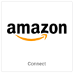 Amazon logo on square tile button that reads, Connect