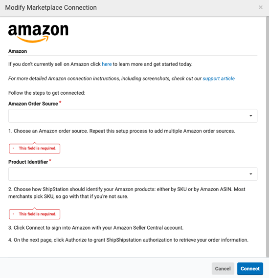 Modifier la fenêtre contextuelle de connexion à Amazon