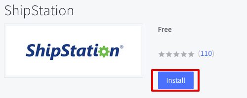 BigCommerce ShipStation app with Install button highlighted