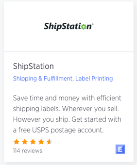 La vignette ShipStation App dans la boutique d'applications BigCommerce