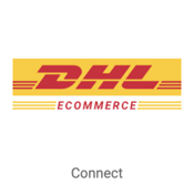 Logo de commerce électronique DHL. Bouton indiquant Connecter