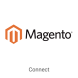 Logo Magento sur un bouton carré indiquant « Se connecter »